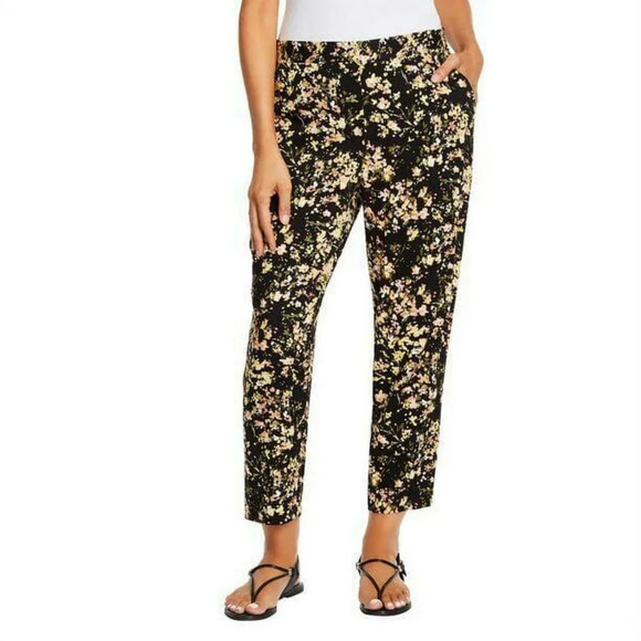 Jessica Simpson women's cameren pull on elastic waist pants floral black XXL - Picture 2 of 9